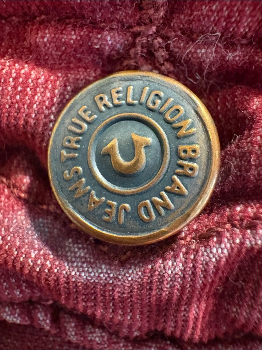 True Religion “Ricky” Men's Burnt Red Micro Corduroy Casual Pants - 33